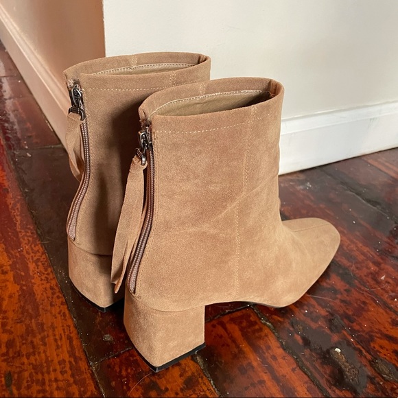 The Kadee - Tan Booties - Square Toe Block Heel - Picture 3 of 11